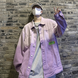 3港风宽松渐变牛仔衣男休闲撞色牛仔夹克XZ405-1-JK6619-P90控128，男装夹克，星座405-1