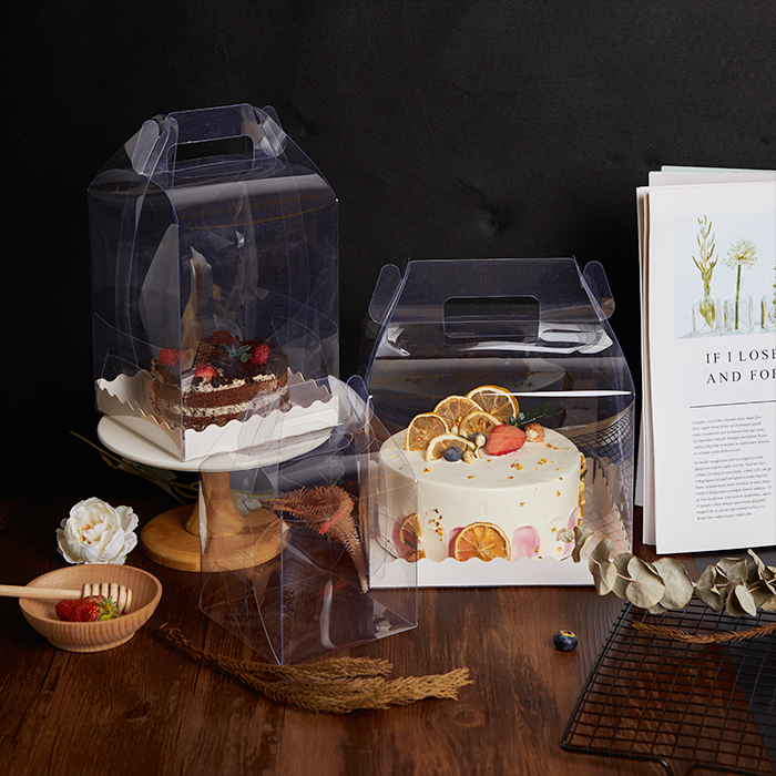 透明手提蛋糕盒3寸4寸加高款爆浆