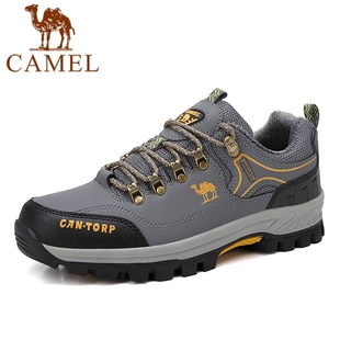 秋冬季骆驼加绒保暖棉鞋断码真皮户外休闲登山鞋防水防滑软底男鞋