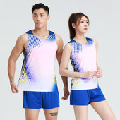 田径服套装 运动背心男女跑步健身马拉松速干体考比赛服训练服