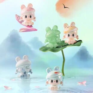 正版TUTUBEAR兔兔与熊HolyMoly&风雅颂系列萌粒限定吊卡盲盒摆件