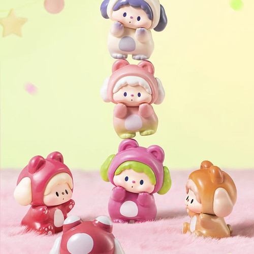 正版噜噜狗小熊派对盲盒mini萌粒桌面可爱摆件女盲袋创意公仔礼物