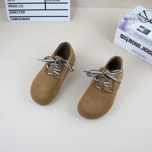 真皮磨砂牛皮平底内增高女休闲鞋