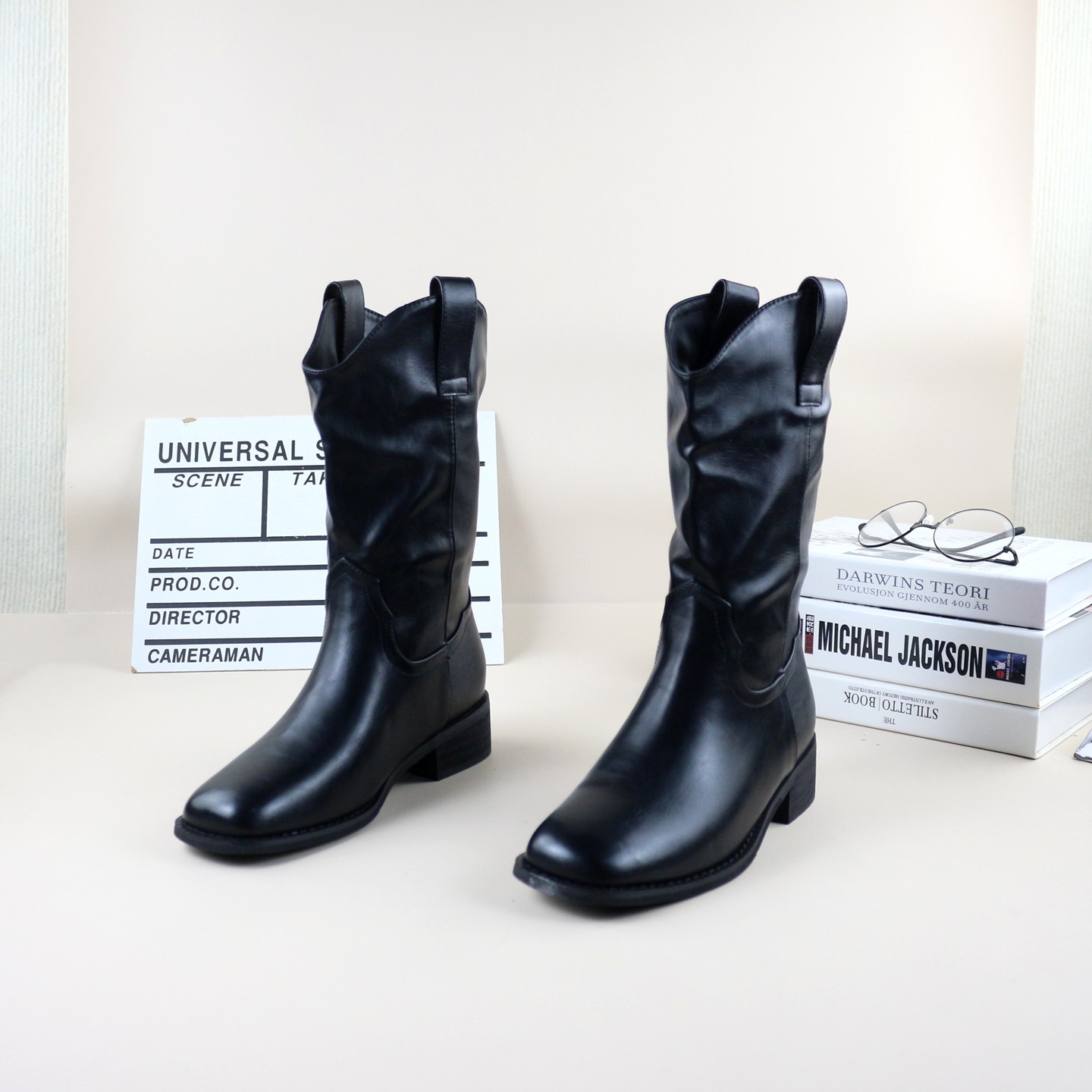 37秋冬季新款撤柜薄绒粗跟方头V口时尚欧美风女中筒骑士靴西部靴,女鞋,骑士靴,淘宝优惠券,粉丝福利购,淘宝优惠卷