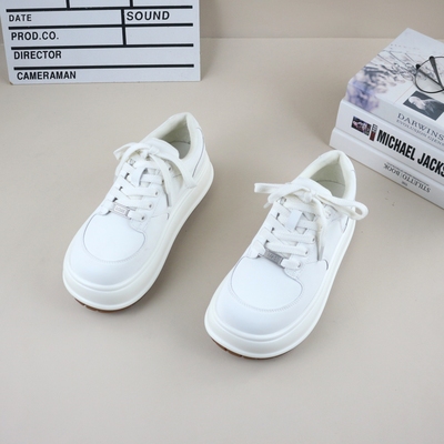 秋冬季新款真皮牛皮加绒休闲板鞋