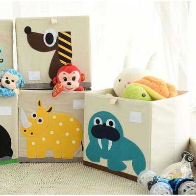 可水洗可折叠加拿大玩具卡通收纳箱整理箱宜盒子布艺宝宝框子家