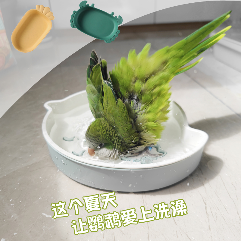 鸟洗澡鹦鹉换羽洗澡玩水沐浴盆