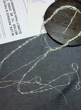 法国小众银色细链条多层编织项链女装饰设计感疗愈缠绕式波浪流苏