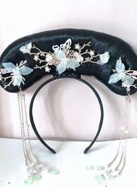 儿童成人格格帽子头饰宫廷娘娘发箍假发款高档清朝古装头饰旗头女