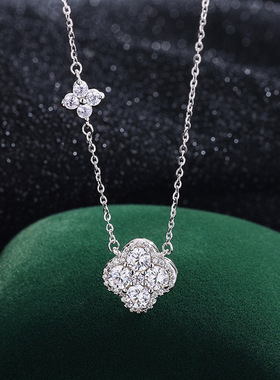 s999纯银四叶草项链女轻奢