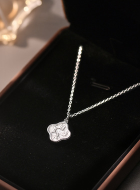 s999纯银项链轻奢好事生花锁骨链