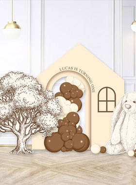 小红书韩式手绘卡通复古美拉德Jellycat bunny兔子KT板生日布置