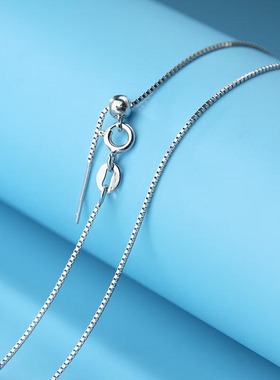 专柜18K金彩金项链女玫瑰金素链黄金裸链无吊坠锁骨链细配饰链子