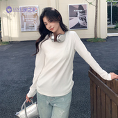 春季 孕之彩春夏款 女款 孕妇纯色弹力外穿上衣简约圆领T恤衫 打底衫