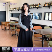 裙子 长袖 孕之彩孕妇连衣裙2026新款 过膝长裙春秋显高显瘦女时尚