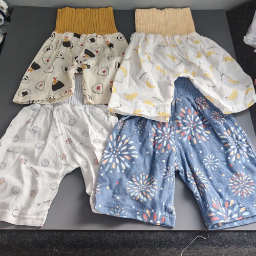 80-120码日单阿卡佳男女宝宝夏季护肚裤童装家居服短袖柔软舒适
