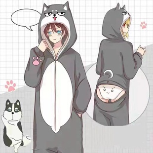 新品特价二哈动物连体睡衣哈士奇元周边可爱动漫学生男女情侣服品