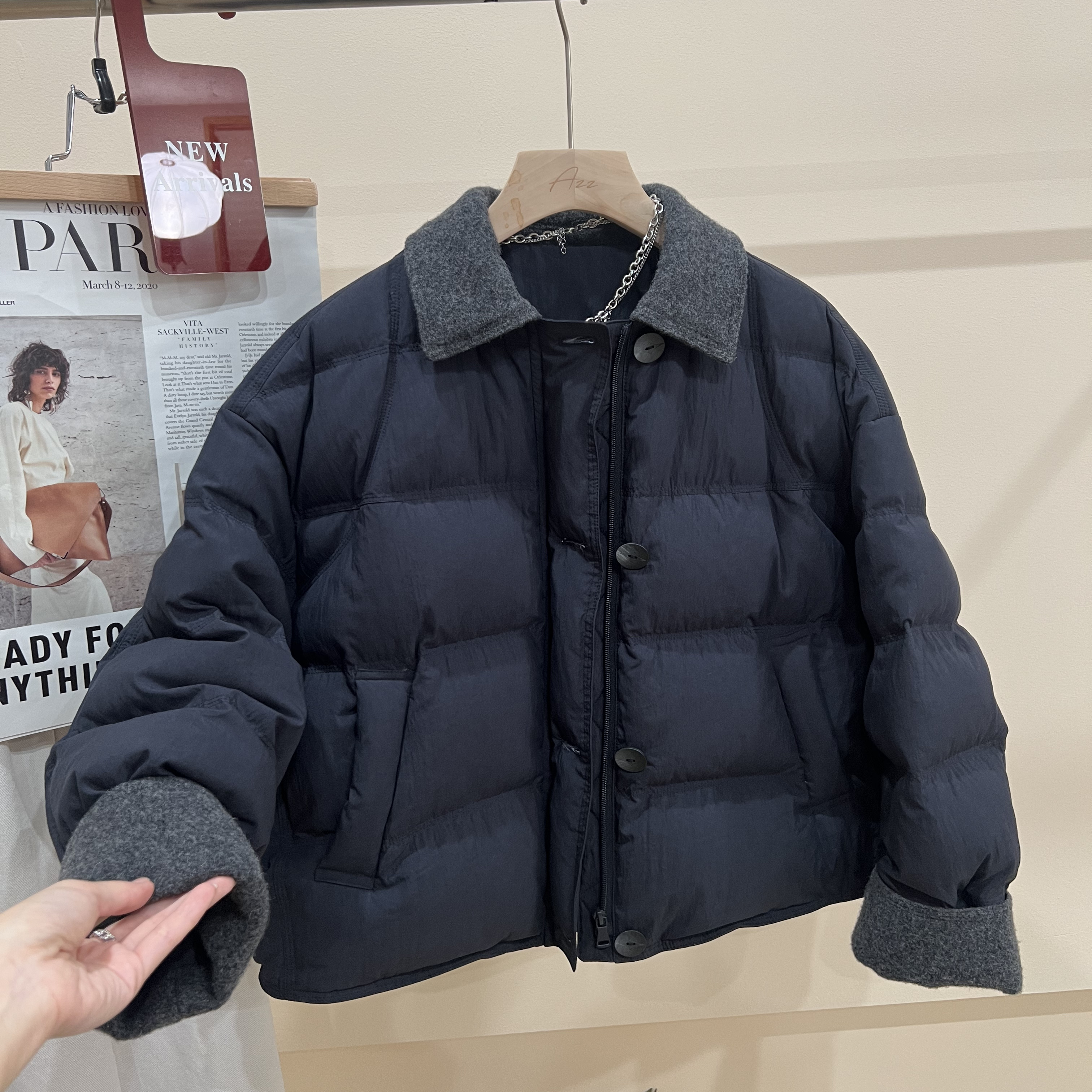 646-羽绒服150克2025冬工装女韩版休闲百搭保暖加绒加厚外套男女