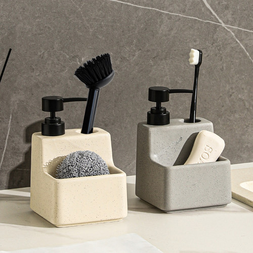 厨房皂液器卫生间浴室洗手液乳液洗涤剂洗洁精按压分装瓶带收纳盒