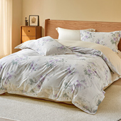 水星家纺繁花·漫语套件床上用品四件套花卉图案四季 通用床单式 棉