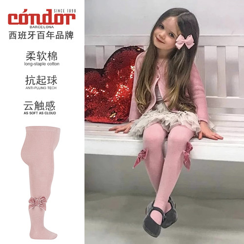 女童连裤袜丝绒蝴蝶结可爱公主袜