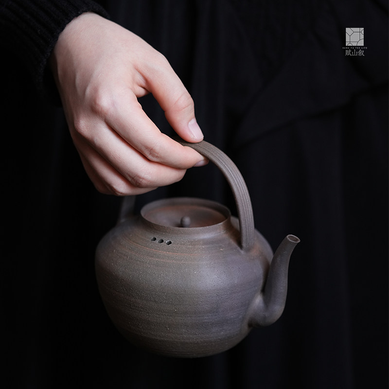 赋山叙丨老岩泥提梁砂铫潮汕工夫茶煮水壶明火围炉户外陶壶侘寂小