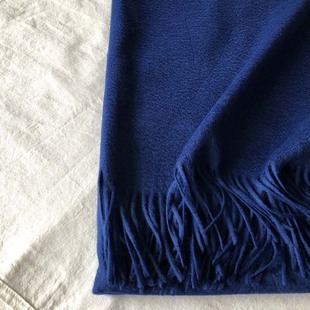 清仓 王室蓝色 加厚水波纹羊毛围巾披肩 秋冬 男女混搭情侣保暖