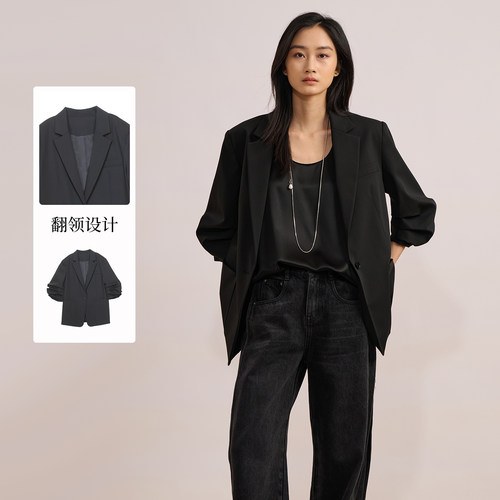 紫淑25秋新品女休闲西服外套