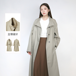 女立领设计时尚 Sweet 新款 紫淑2025秋商场同款 长风衣 Basil