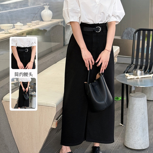 专柜正品 紫淑2025夏新款 女简约阔腰裙Z1GR51267 Basil Sweet