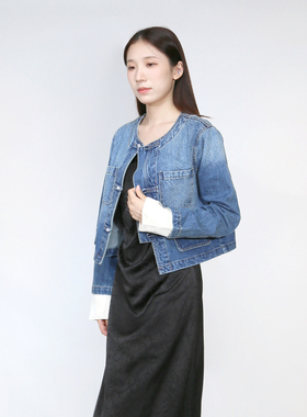 Sweet Basil/紫淑2025秋装新款时尚女蓝色牛仔外套Z1BF43348A
