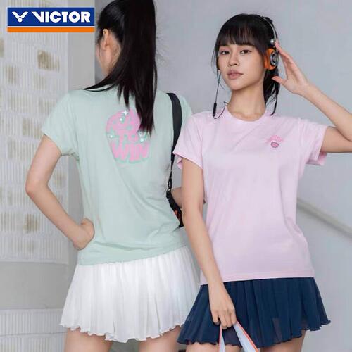 VICTOR威克多羽毛球服胜利26女款吸湿透气速干运动短袖T-66001