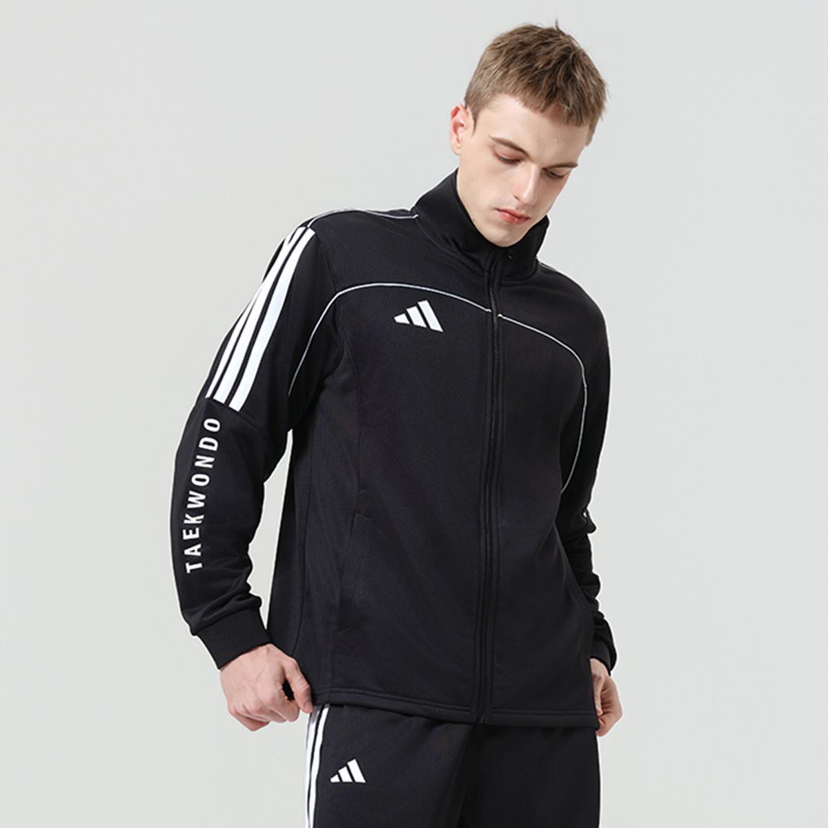 品牌正品adidas武博系列防风透气梭织拉链立领训练夹克TR40TK-BW