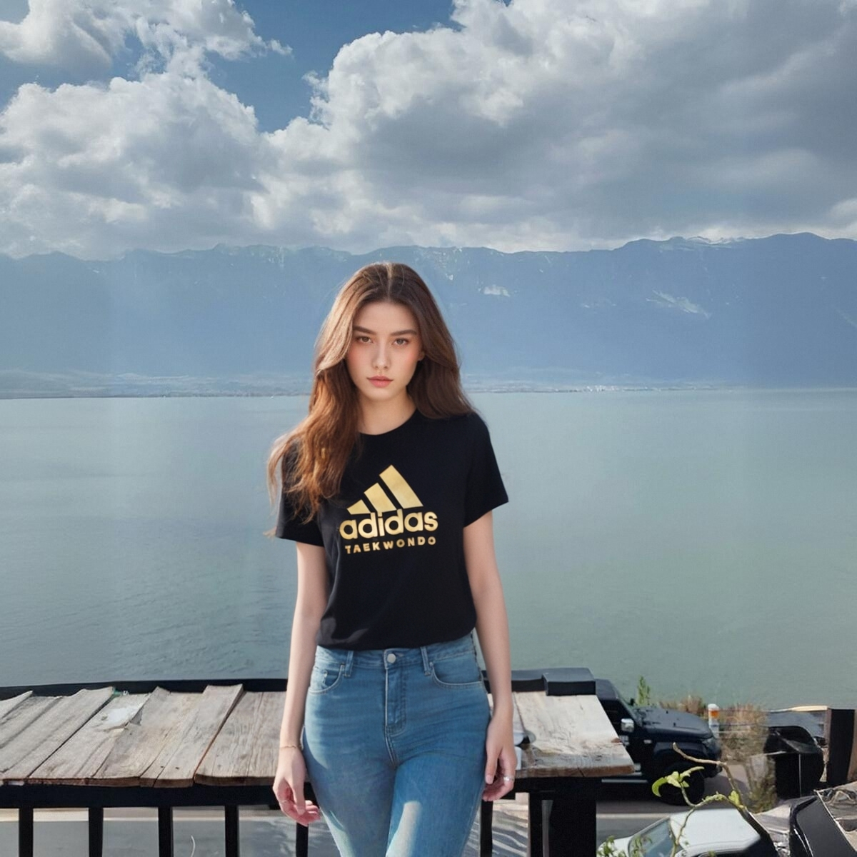 Adidas凉爽透气男女情侣打底T恤