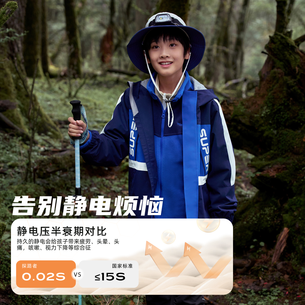 探路者童装四季三合一冲锋夹克男女童防风防泼水保暖儿童运动外套