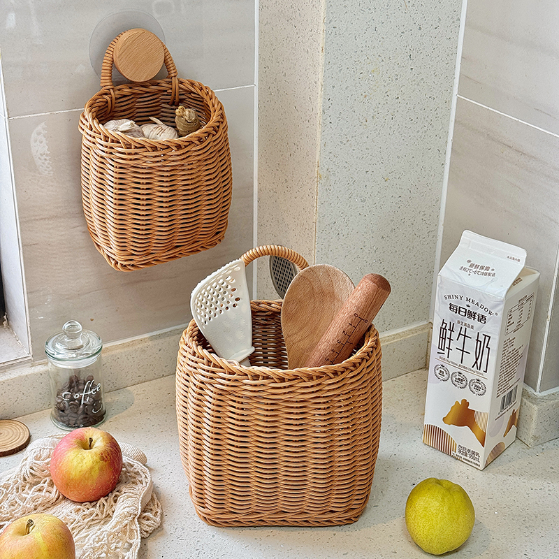 厨房葱姜蒜收纳篮装饰花篮大容量