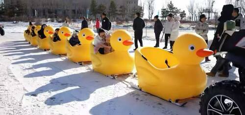 网红火烈鸟雪橇车滑雪橇雪地车滑雪车雪橇车滑雪车滑雪车滑雪车