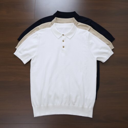 老钱风纯棉短袖针织衫polo夏季男