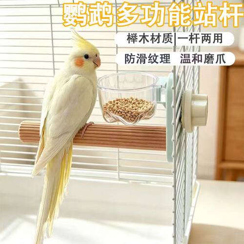 鹦鹉站杆磨爪解闷虎皮玄凤牡丹小太阳和尚专用鸟啃咬食盒食碗站棍