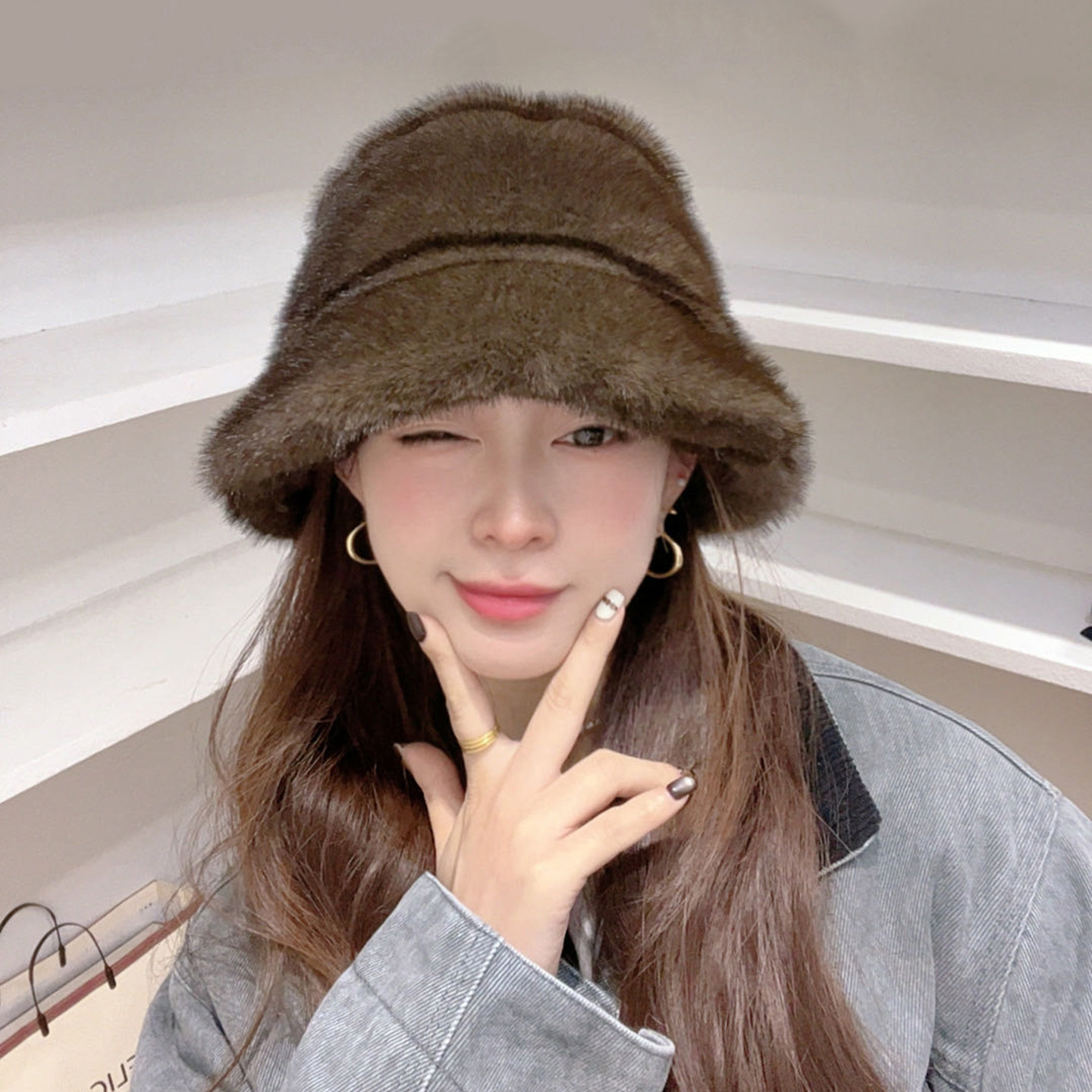 韩系毛绒绒渔夫帽女冬季保暖显脸小水桶帽氛围感盆帽高颜值护耳帽,服饰配件/皮带/帽子/围巾,帽子,淘宝优惠券,粉丝福利购,淘宝优惠卷