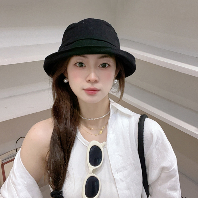 韩系纯色棉麻肌理感渔夫帽女春夏百搭遮阳防晒盆帽前长后短显脸小,服饰配件/皮带/帽子/围巾,帽子,淘宝优惠券,粉丝福利购,淘宝优惠卷