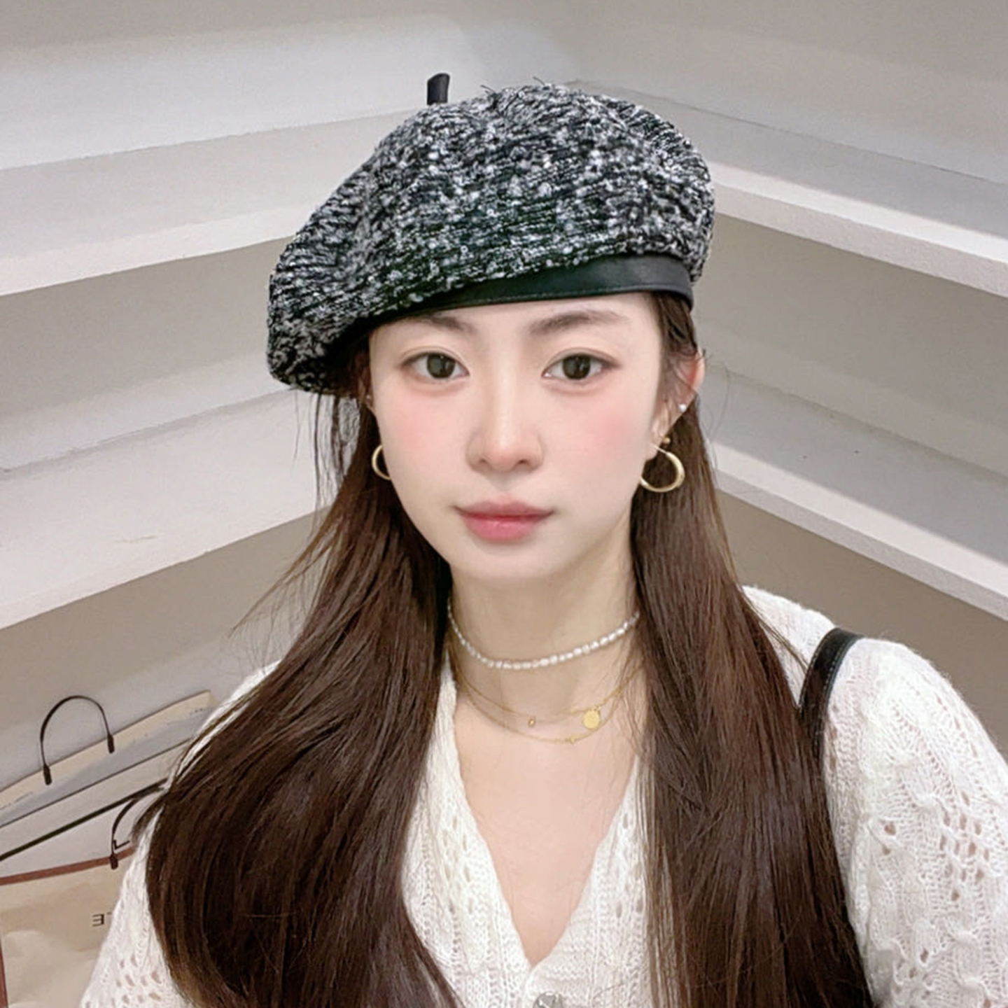 韩系小香风贝雷帽秋冬高级感