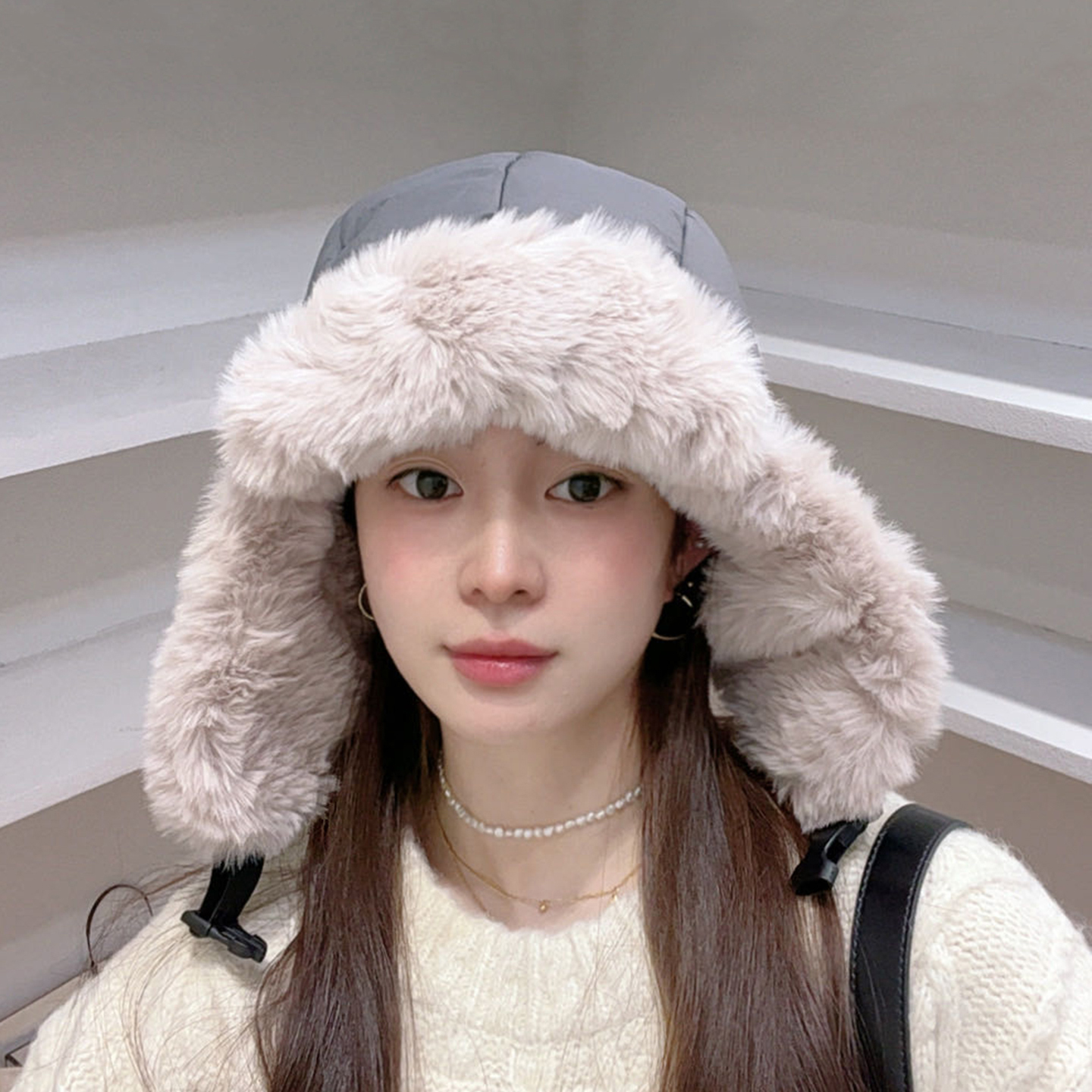 超厚加绒保暖护耳雷锋帽女冬季户外骑车防风防水显脸小滑雪帽子男