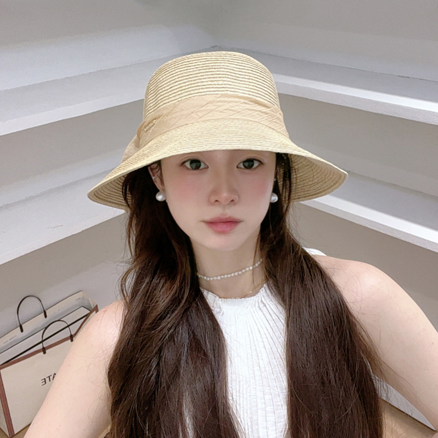 法式赫本风卷边草帽子女夏季海边沙滩度假出游防紫外线遮阳防晒帽