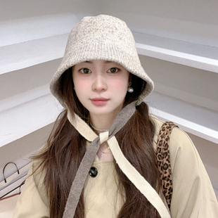 韩货时髦羊毛混纺法拉帽女秋冬保暖百搭护耳帽显脸小防寒包头盆帽