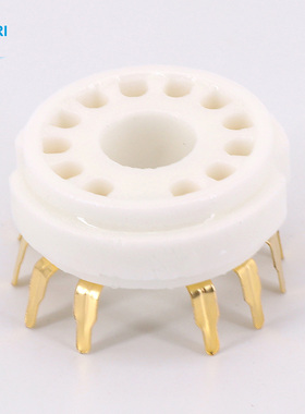 GZC12-Y-G镀金12脚陶瓷电子管胆插座9MN8 8AC9 50CA10电子管用