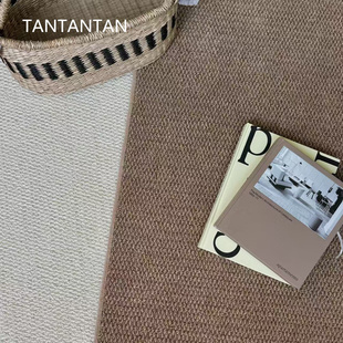 拍照背景装 仿羊毛仿黄麻床边毯 饰拍摄道具 ins风地毯 TAN