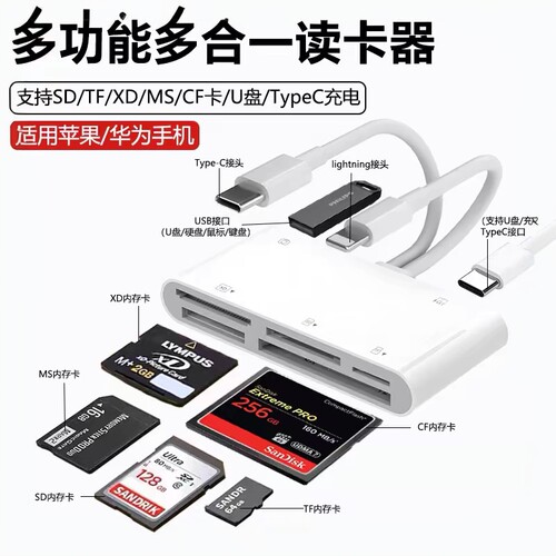 CF卡相机读卡器SD卡转接头多功能