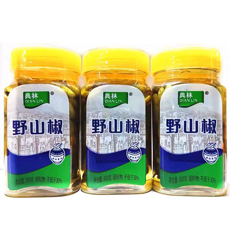 典林野山椒300g*3瓶整箱泡椒凤爪小米泡椒酱腌菜