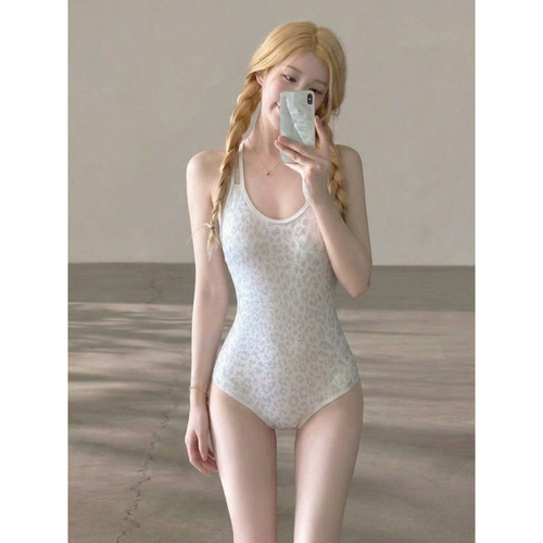 GirlStories豹纹吊带连体泳衣